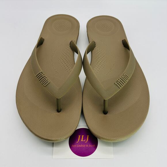 FitFlop Men's IQushion Ergonomic Thong Flip Flop Sandals Timberwolf Size 13 - Picture 4 of 12